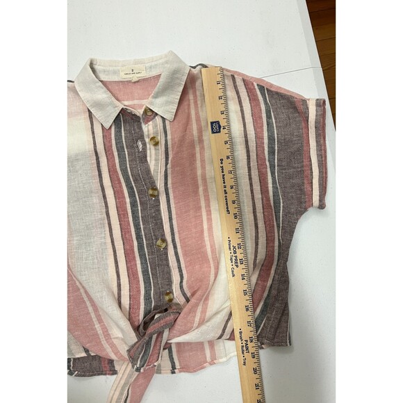 Thread & Supply Pink and White Striped Button Down Shirt - Picture 7 of 7